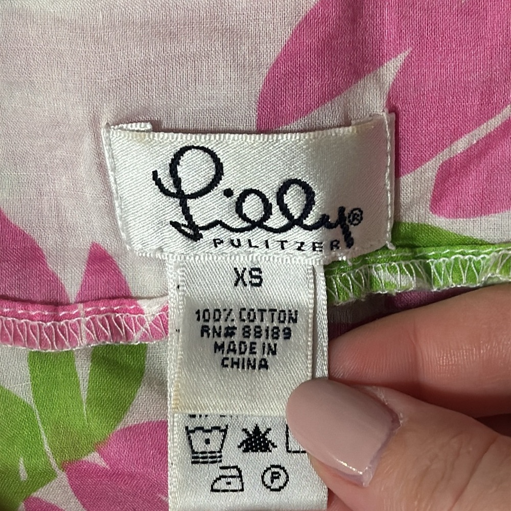 Lilly Pulitzer Women’s Vintage Floral Print Tunic Top Embroidered Cover Up sz XS - Picture 7 of 9
